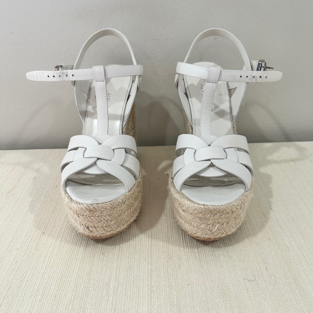 TRIBUTE ESPADRILLES WEDGE IN SMOOTH LEATHER (size 36)